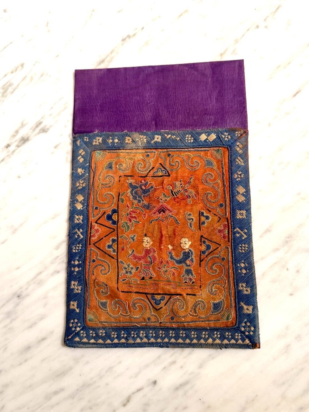 Antique Chinese embroidery pocket